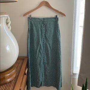 Flynn Skye Button-Up Polka Dot Skirt, Size M